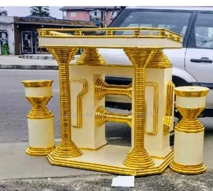 Church Pulpit With Two Flower Vases