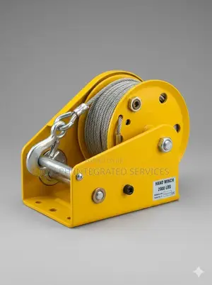 Manual Hand Winch Is Rated for a 2000 LBS Load Capacity
