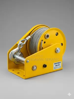 Manual Hand Winch Is Rated for a 2000 LBS Load Capacity