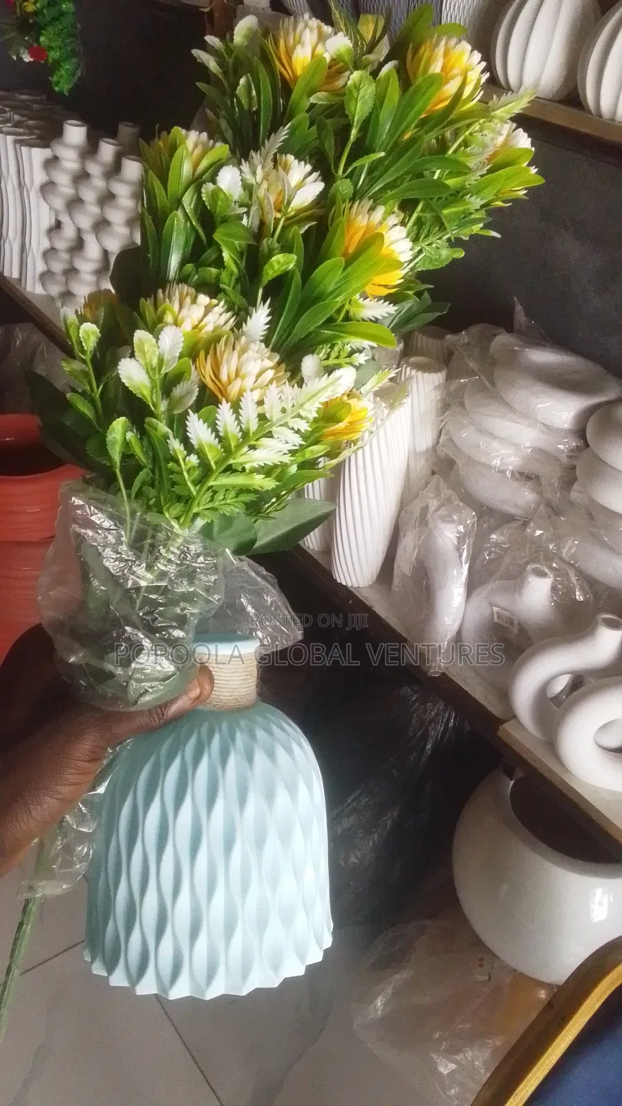 Table Flower Pot and Flower