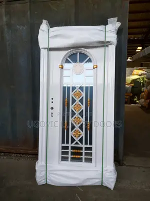 3ft Royal Arc White Glass Steel Door