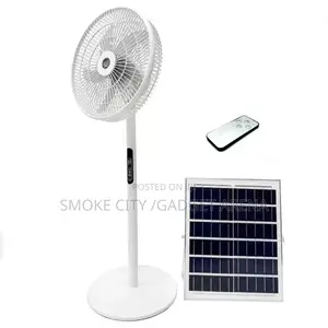 16 Inch Rechargeable Solar Fan , With Solar Panel and Remote Control