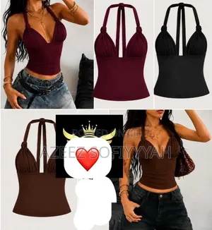 Basic Tops, Halter Neck Crop Tops