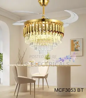 BT Crystal Ceiling Fan Chandelier