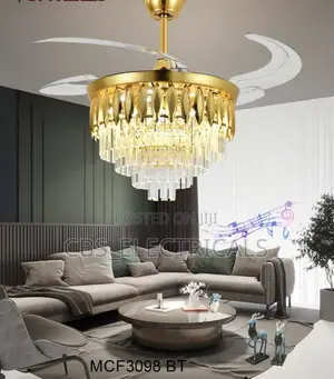 BT Crystal Ceiling Fan Chandelier