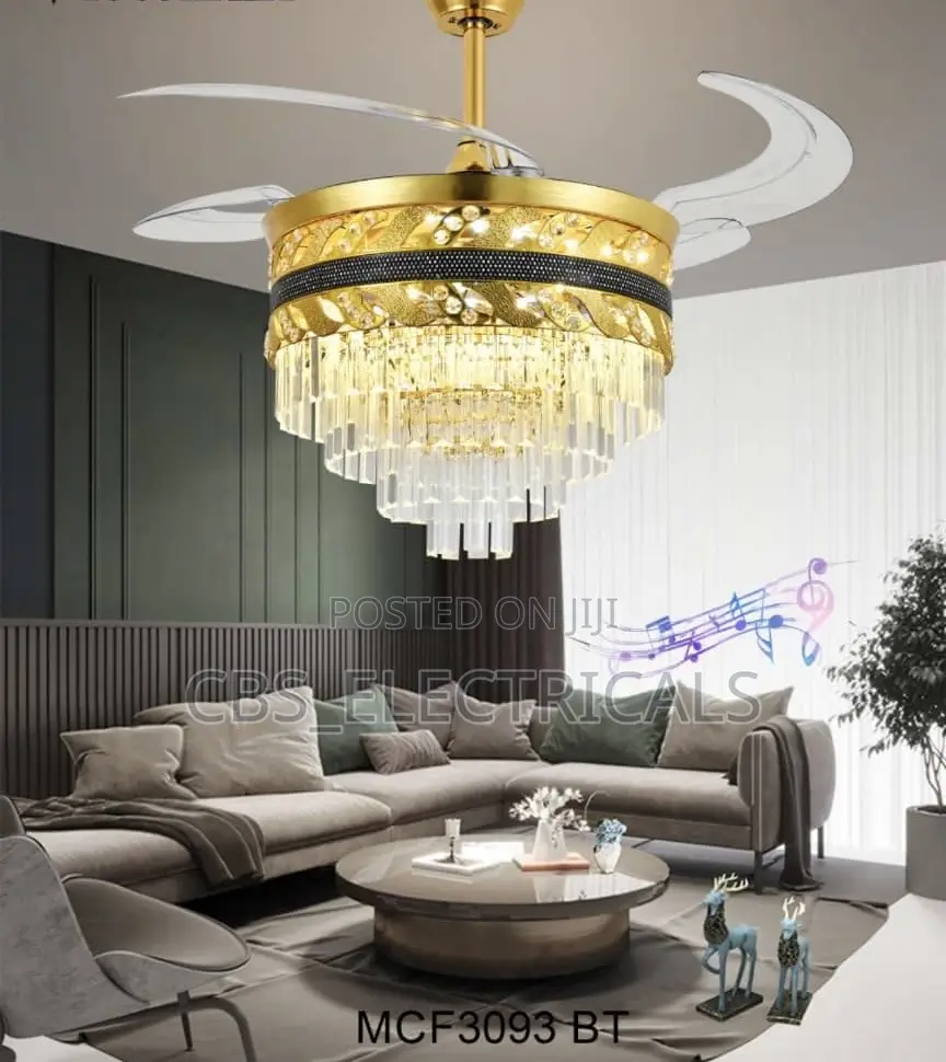 BT Crystal Ceiling Fan Chandelier