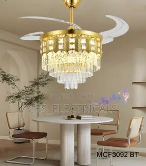 BT Crystal Ceiling Fan Chandelier