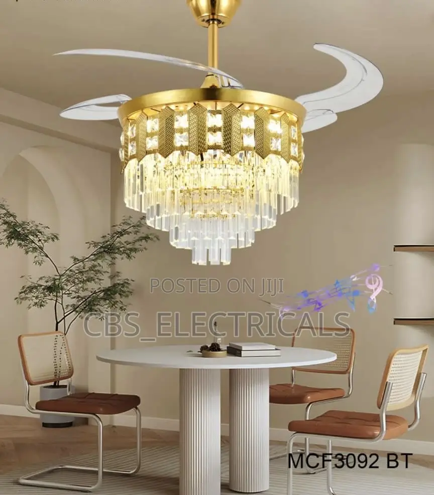 BT Crystal Ceiling Fan Chandelier