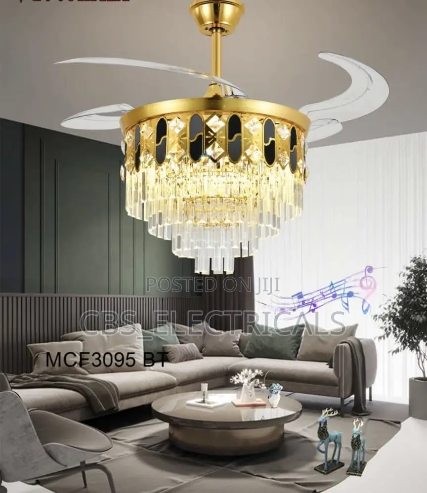 BT Crystal Ceiling Fan Chandelier