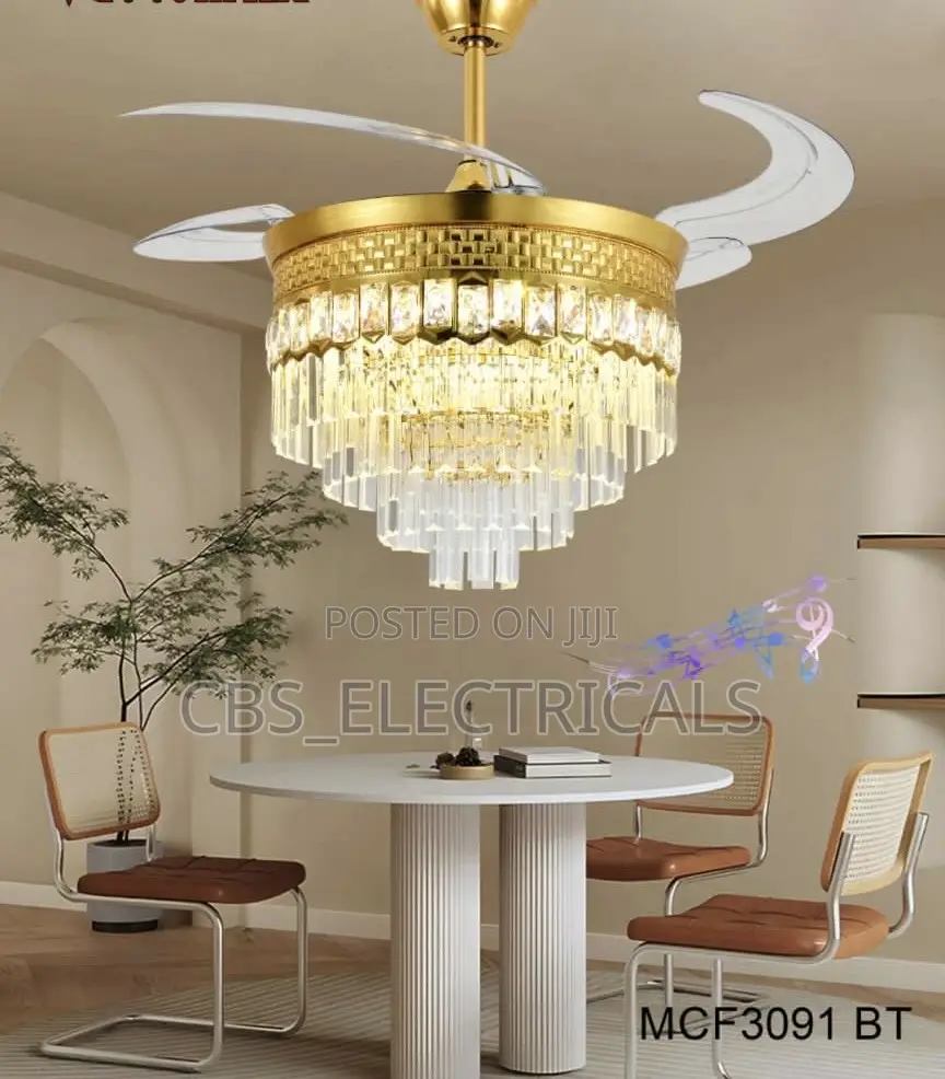 BT Crystal Ceiling Fan Chandelier