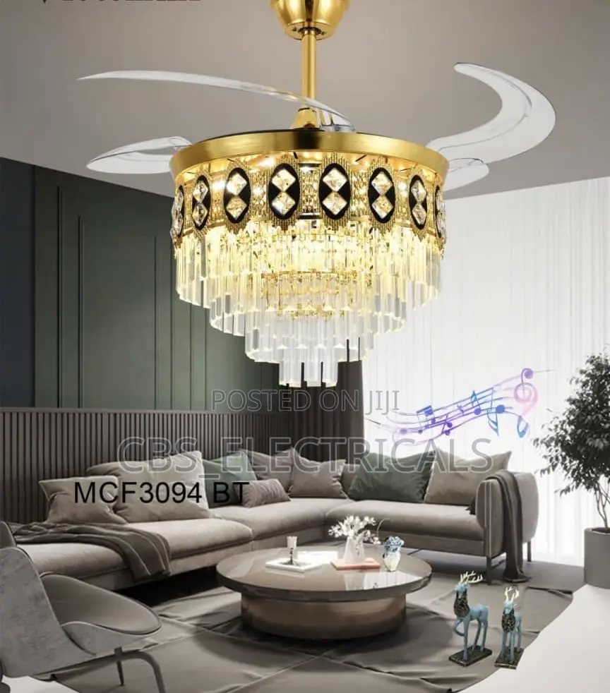 BT Crystal Ceiling Fan Chandelier