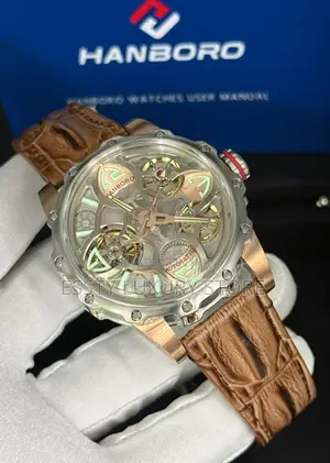 Quality Automatic Luxury Hanboro Leather Men Wristwatch