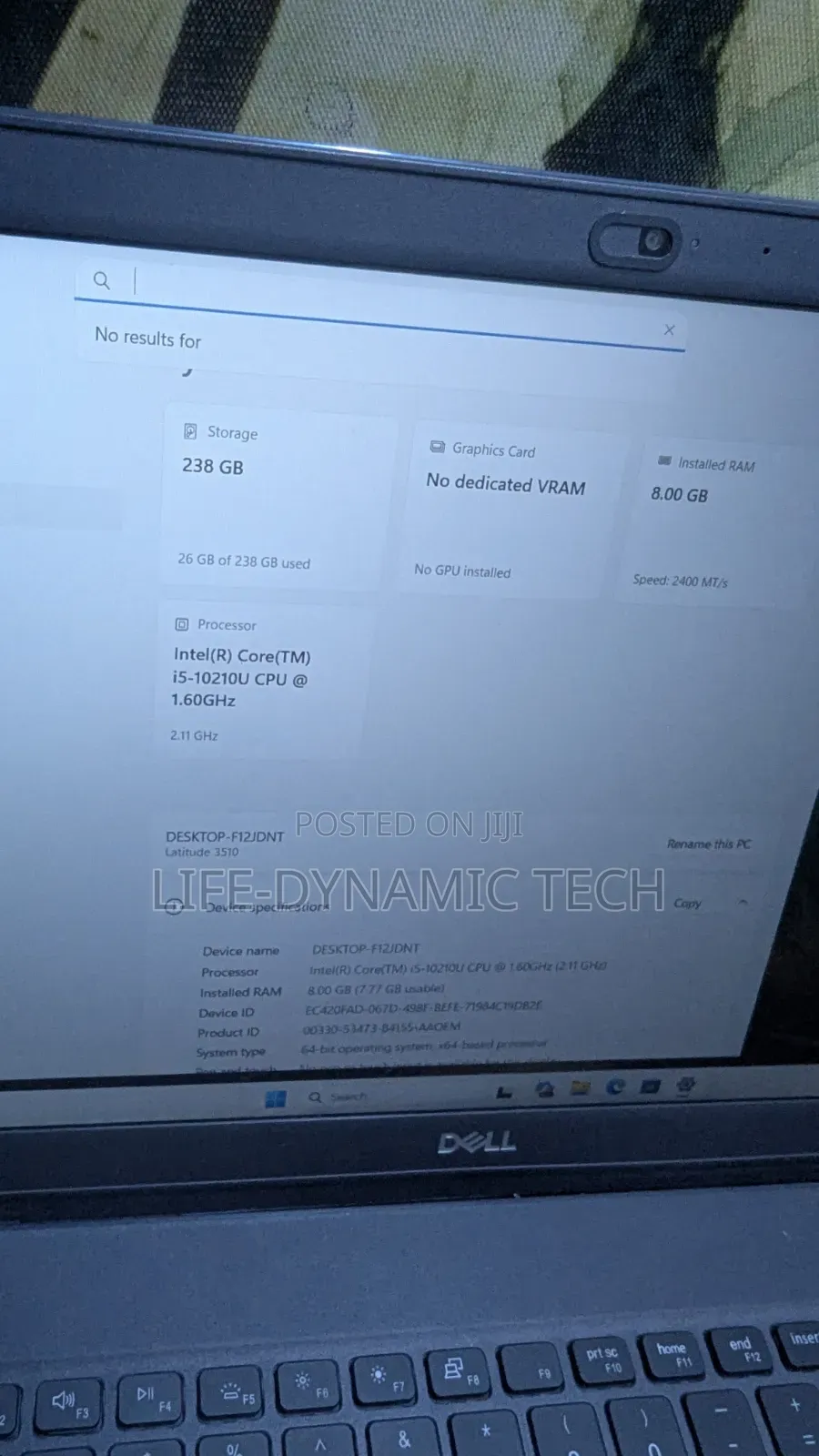 Laptop Dell Latitude 3510 8GB Intel Core i5 SSD 256GB
