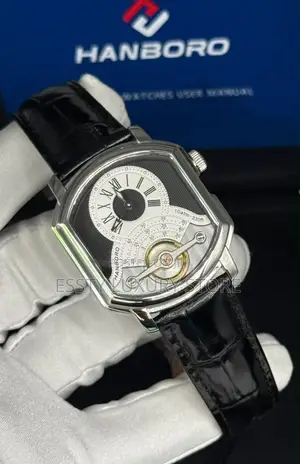 Hanboro Quality Luxury Men Genuine Leather Wristwatch