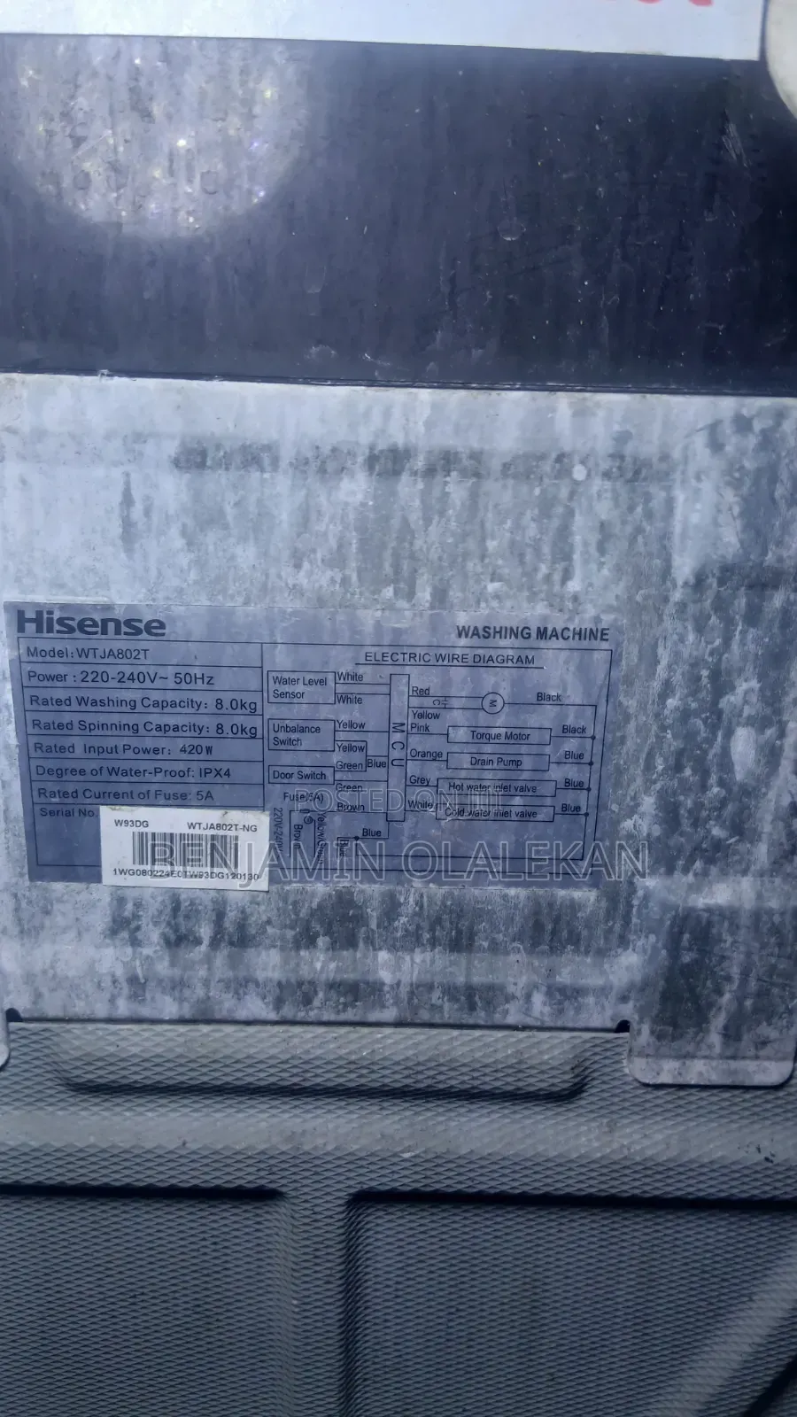 Hisense Top Loader Washing Machine