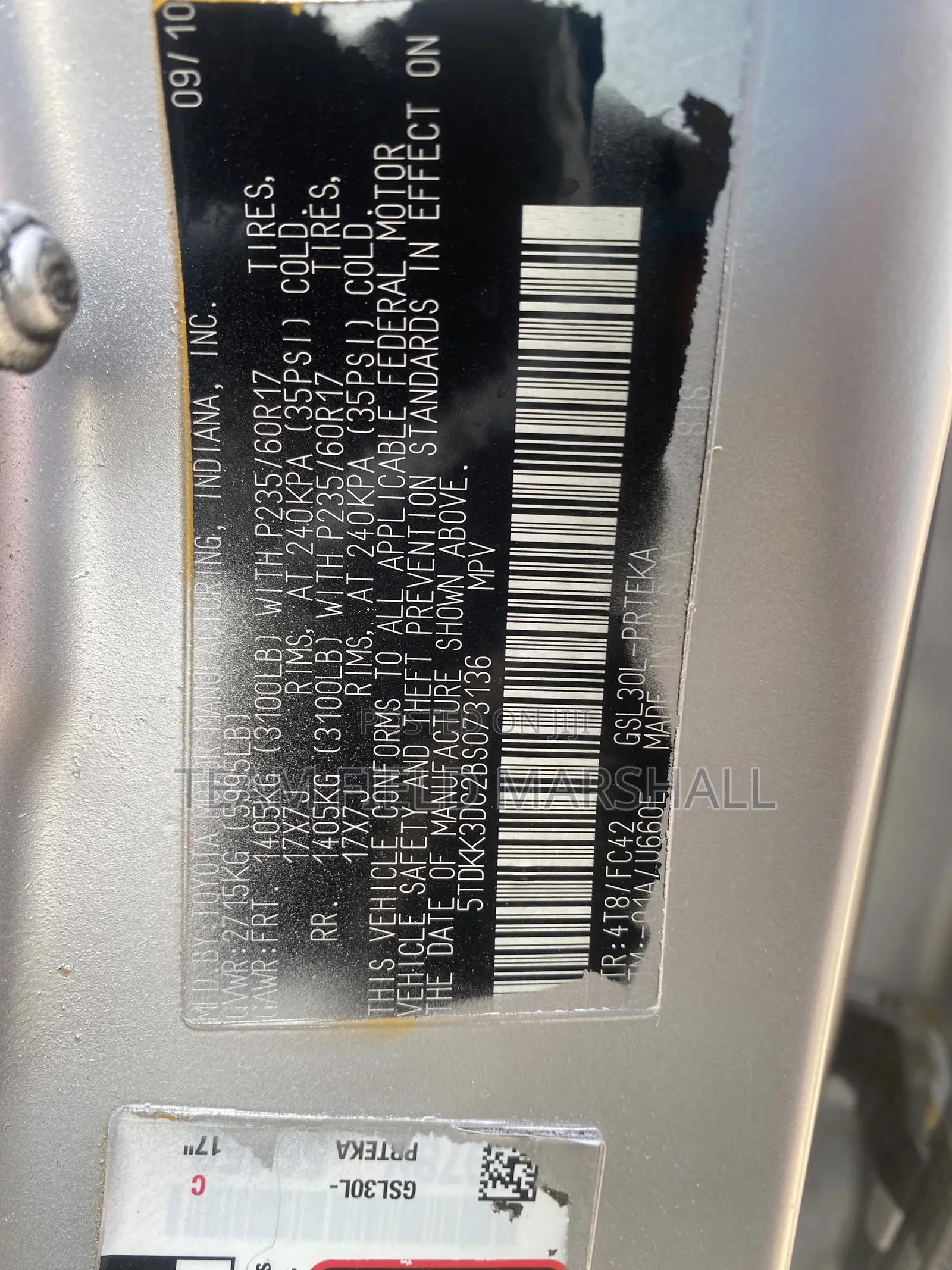 Toyota Sienna LE 7 Passenger Mobility 2011