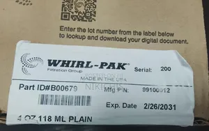 Whirl-Pak Part ID B00679