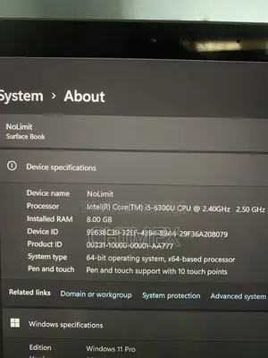 Laptop Microsoft Surface Book 8GB Intel Core i5 SSD 256GB