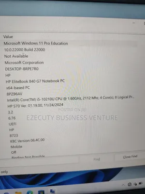 Laptop HP EliteBook 840 G7 16GB Intel Core i5 SSD 256GB