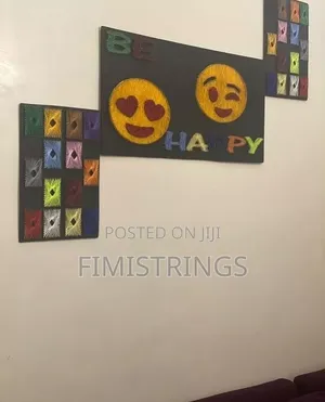 Be Happy. 3-Piece String Art