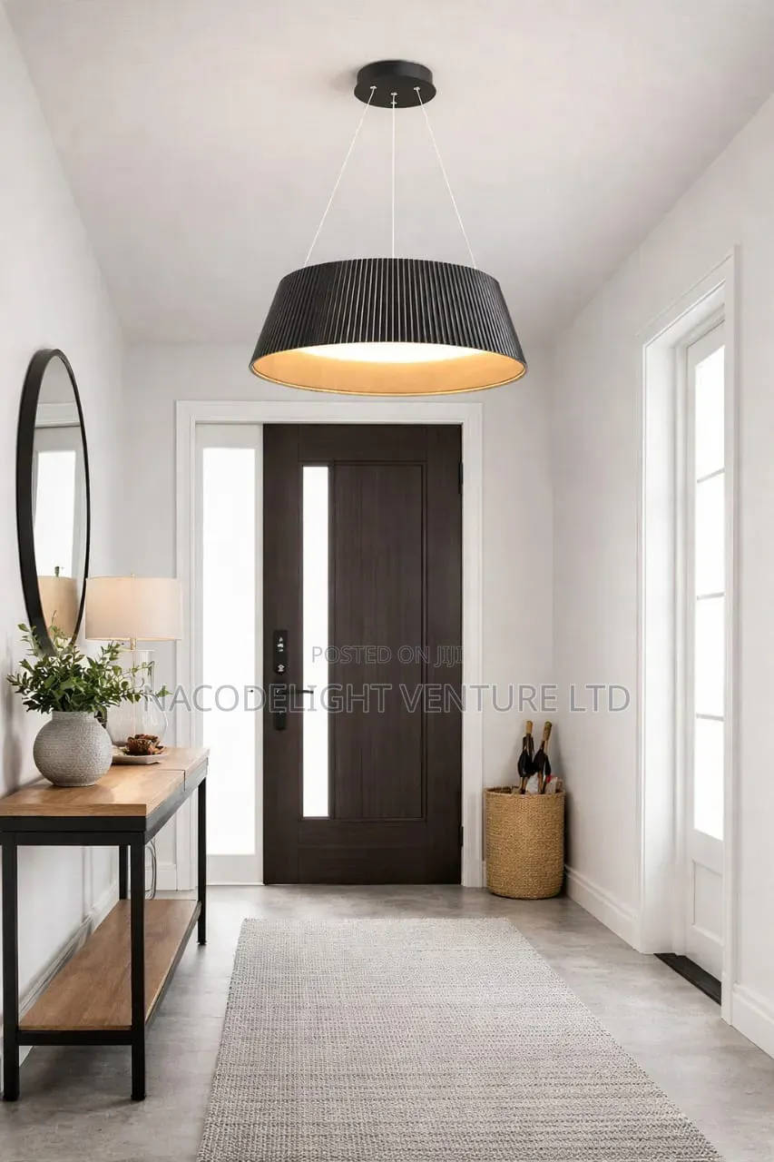 Modern Fluted Drum Pendant (Best for Product Listings or Spec Sheets)
