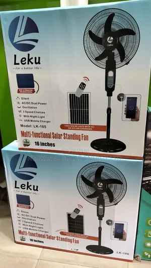 Leku 16 Inches Solar Rechargeable Fan