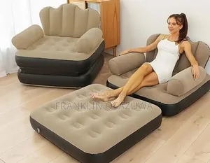 Portable Inflatable Air Sofa Chair With Ottoman – Foldable Lounge