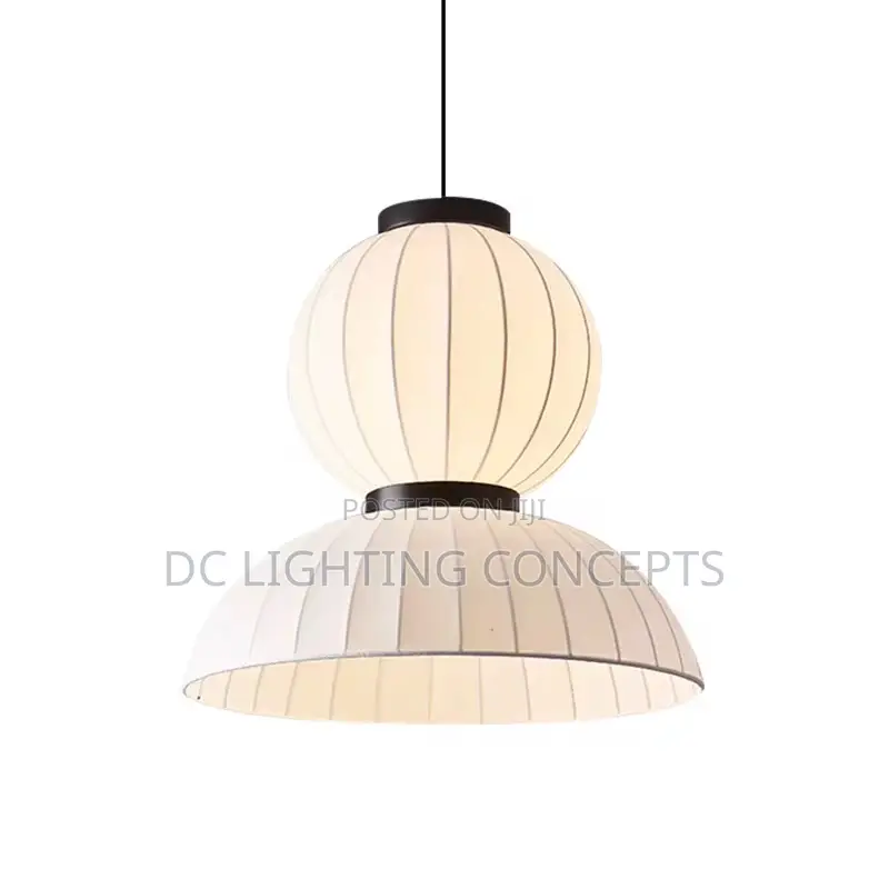 Italian Modern White Artificial Silk Fabric Pendant Light.