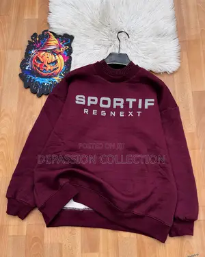 Men's Sportif Sweatshirt White Wide-Leg Jeans