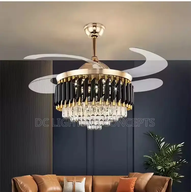 Modern Retractable Led Ceiling Fan Chandelier.