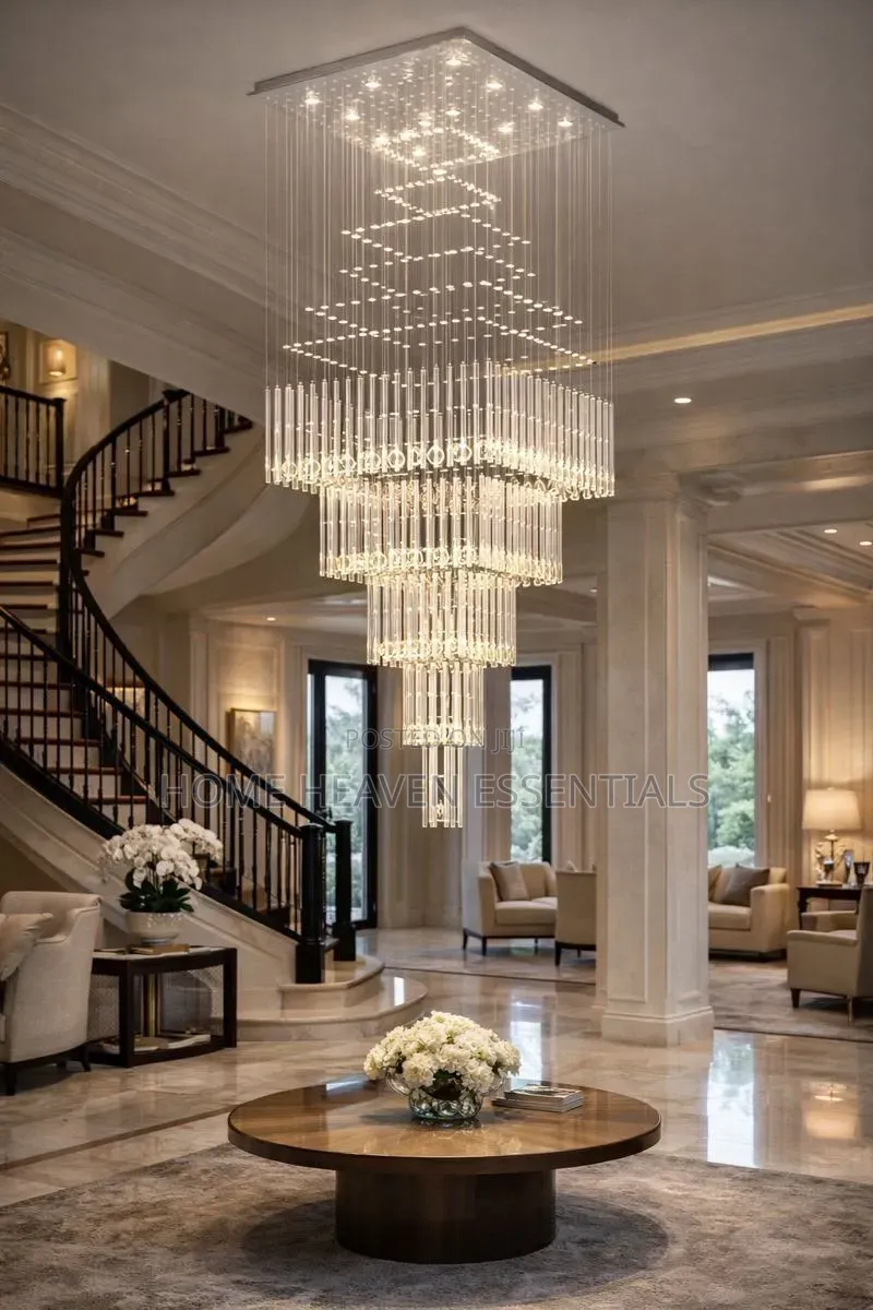 Luxury Crystal High Ceiling Staircase Chandelier