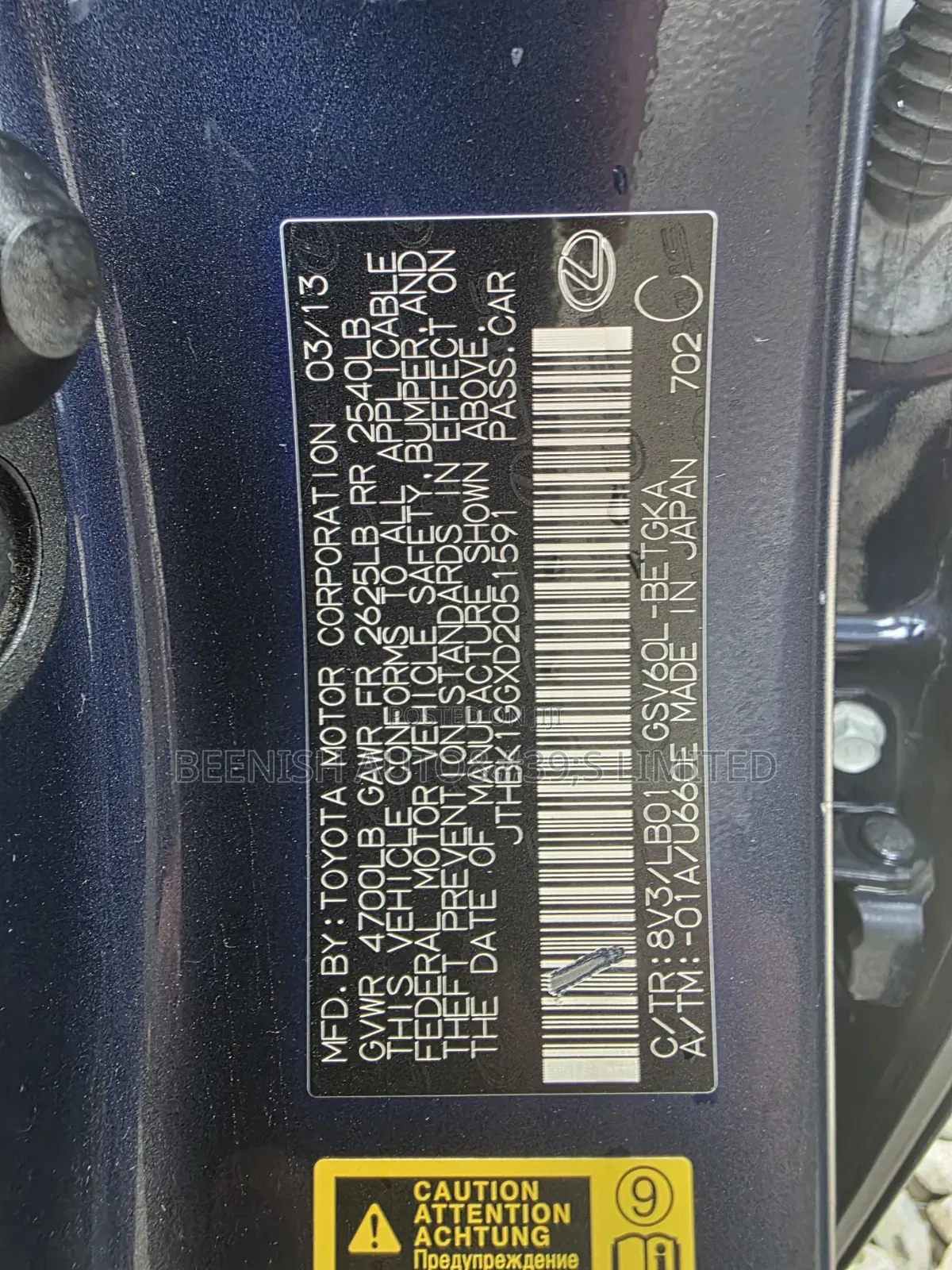 Lexus ES 2013 Blue