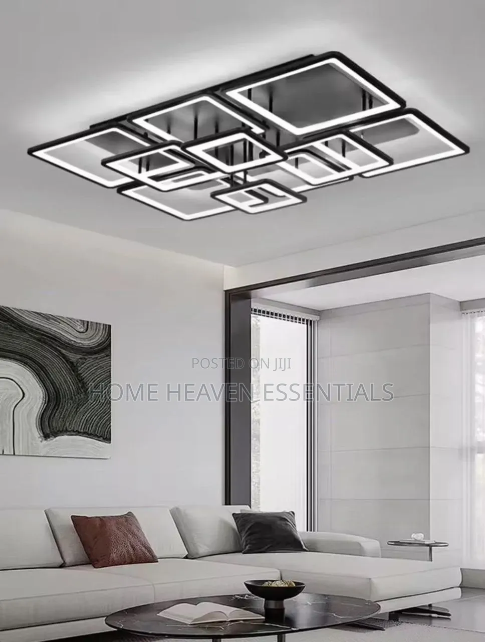 Luxury Remote Control Living Room Flush Chandelier