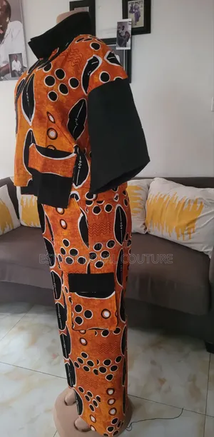 Pattern Ankara Top and Pant Design With Aso Oke