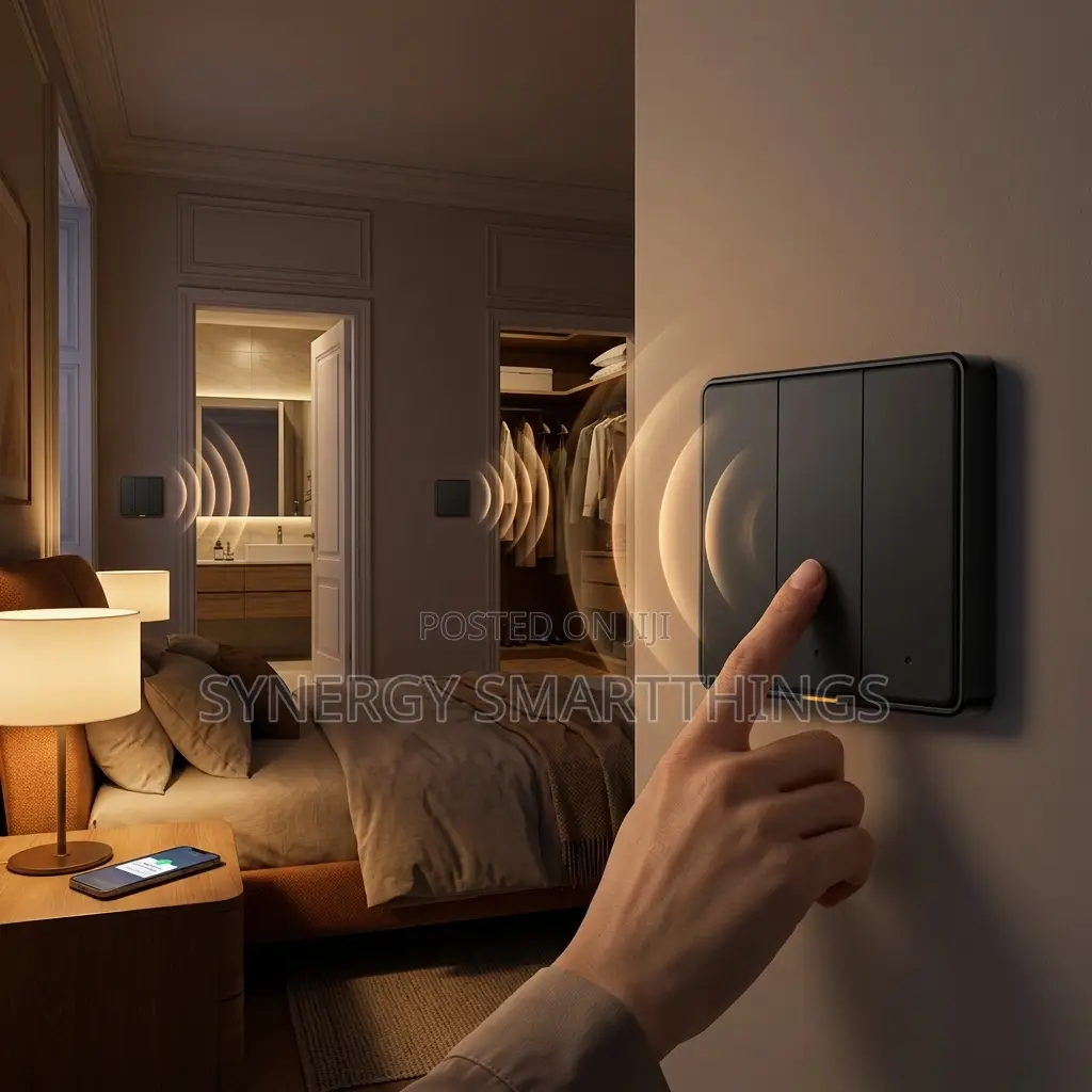 Tuya C-Smart Zigbee 3 Gang Button Switch Alexa- Google Assistant Black