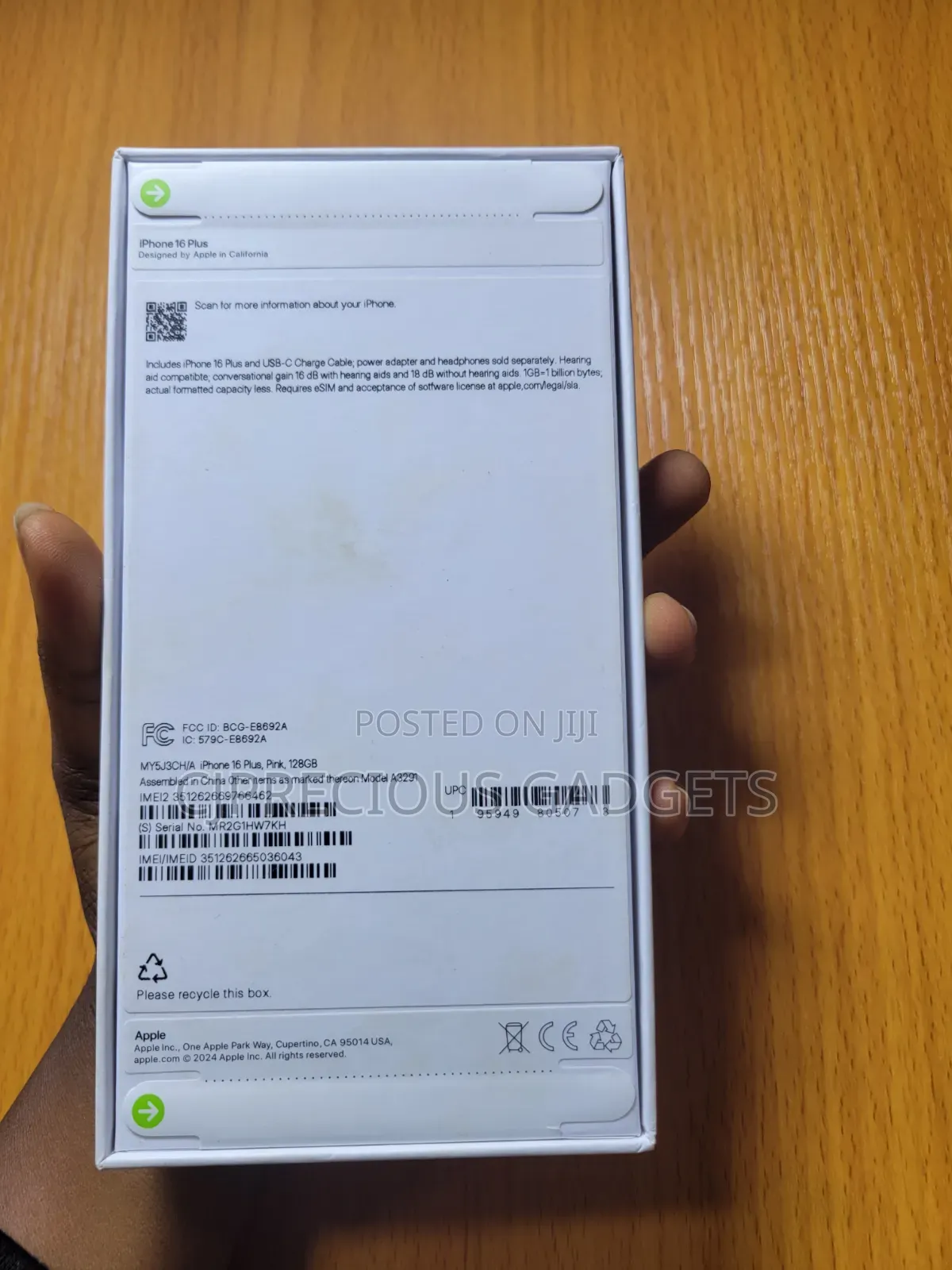 New Apple iPhone 16 Plus 128 GB Pink