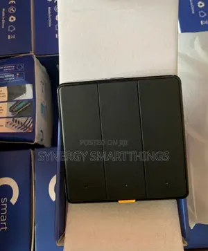 Tuya C-Smart Zigbee 3 Gang Button Switch Alexa- Google Assistant Black
