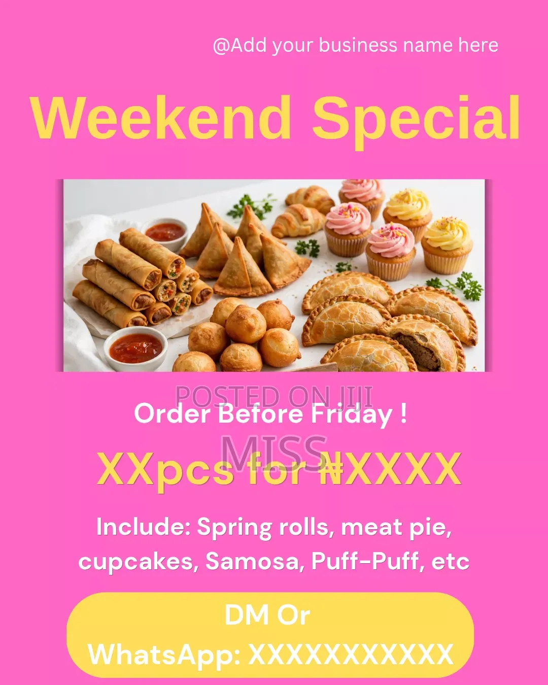 Editable Canva Template for Food Vendor