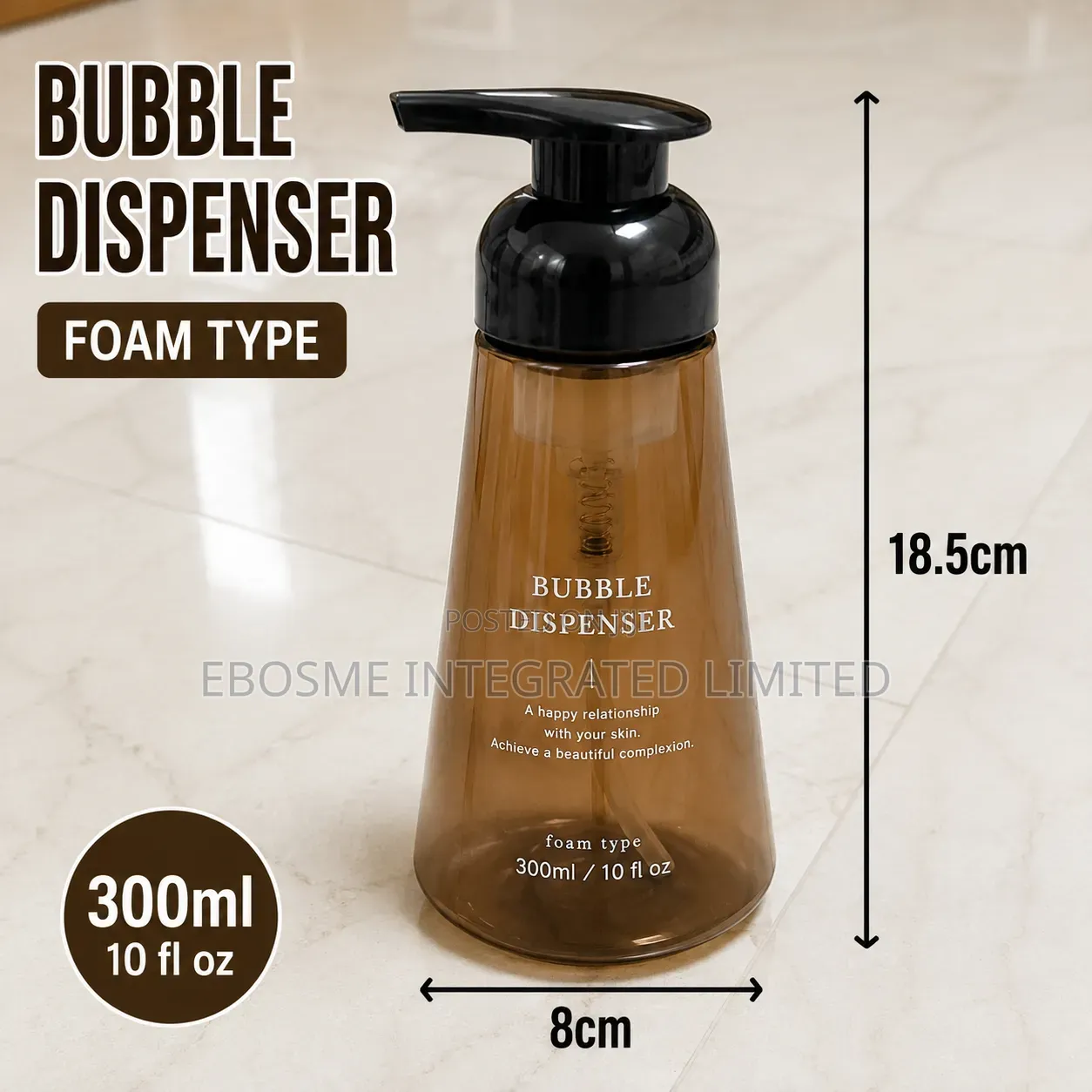 300ml Foam Soap Dispenser Bottle With Locking Pump – Refillable