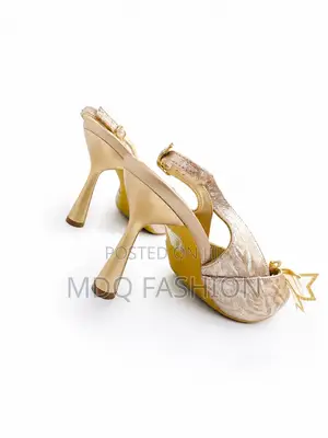 Rose Gold Shimmer Bow Slingbacks