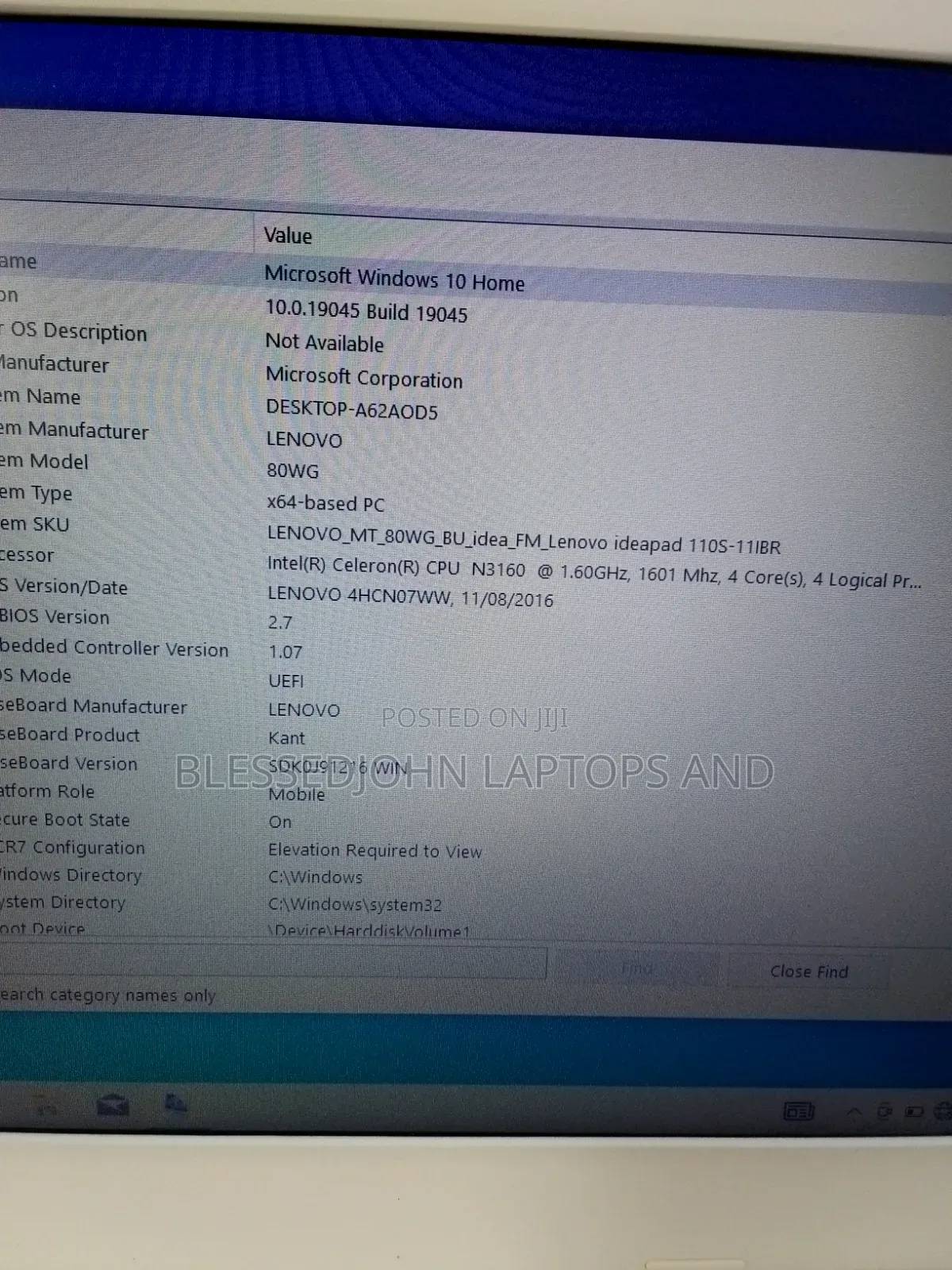 Laptop Lenovo IdeaPad 110S 2GB Intel Celeron SSD 32GB