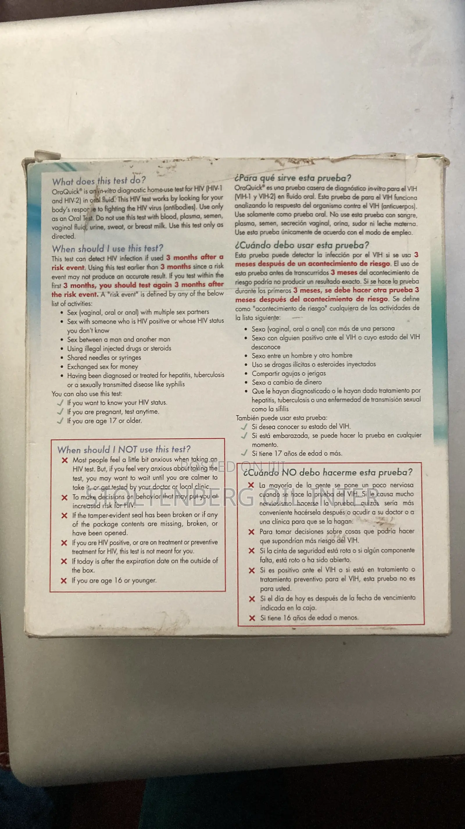 Orasure Technology Hiv Test Kit
