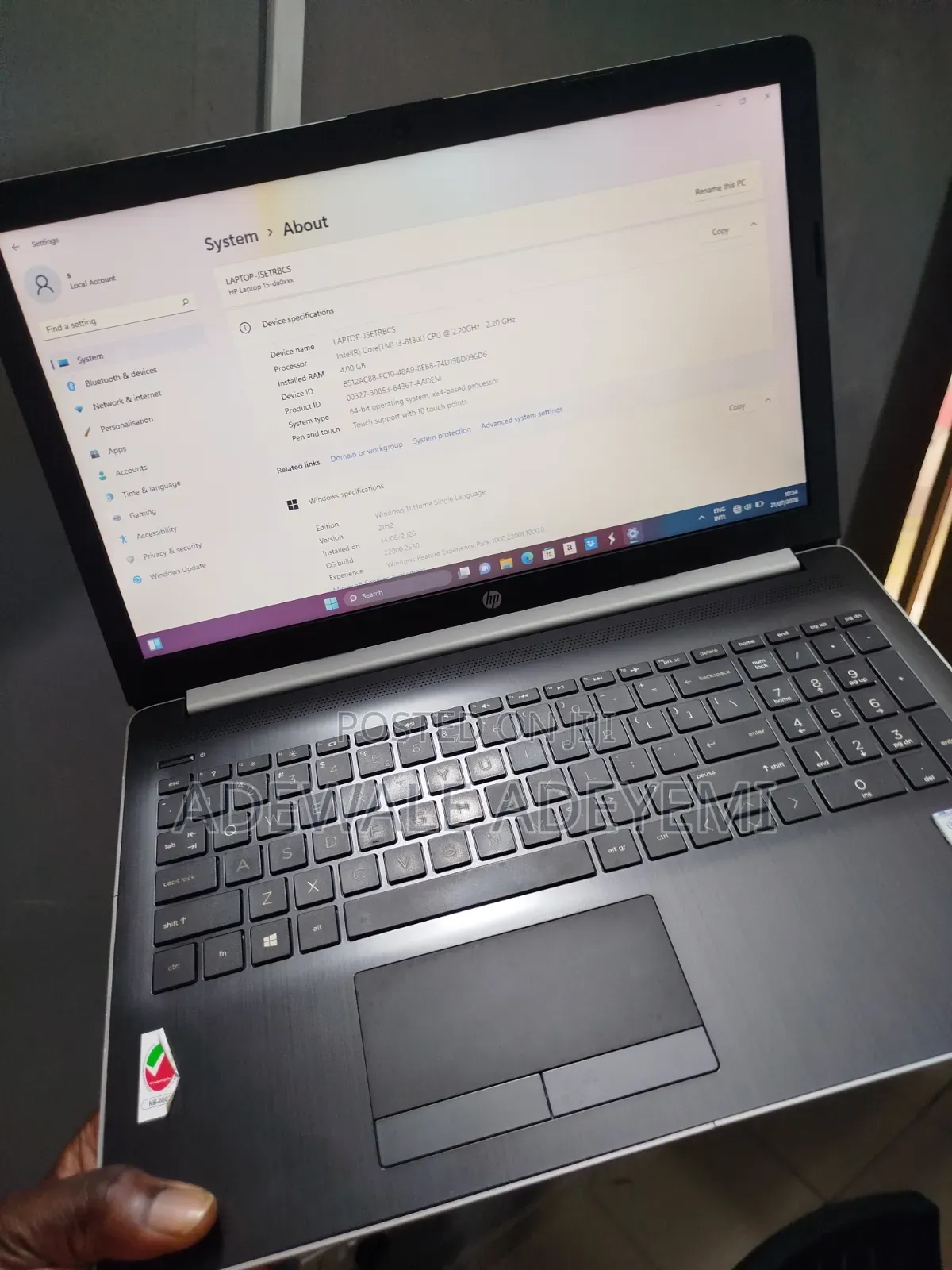 Laptop HP 15 4GB Intel Core i3 HDD 1T