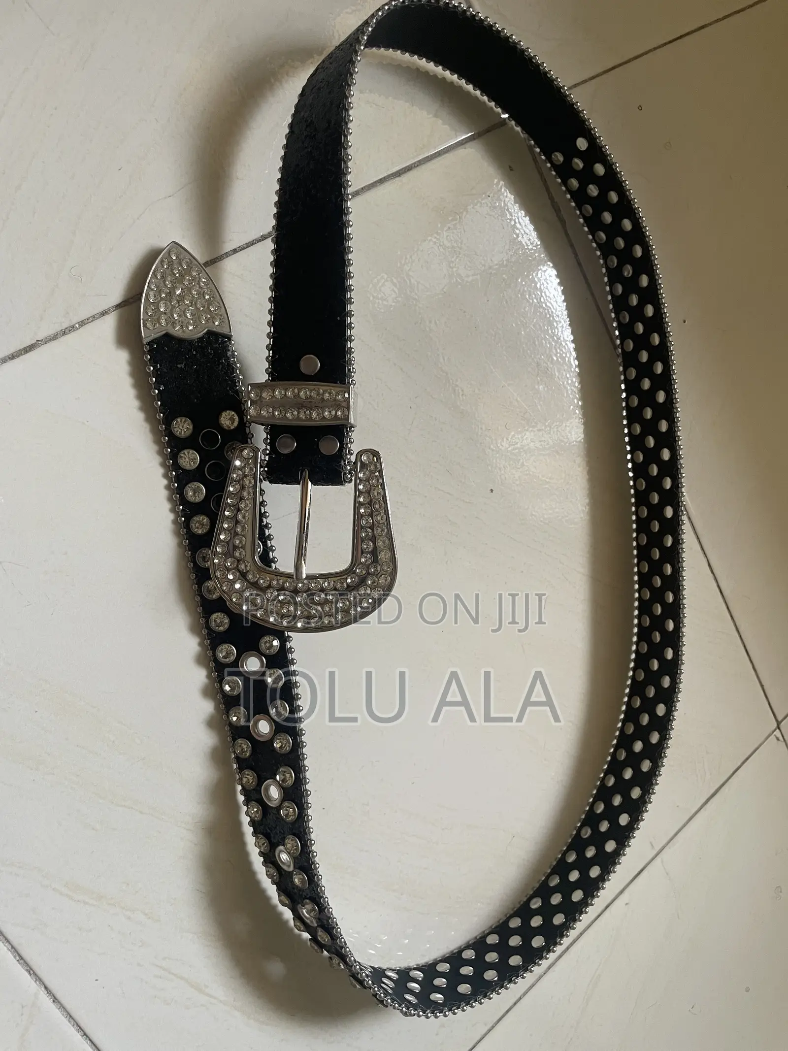 Black Rhinestones Belt