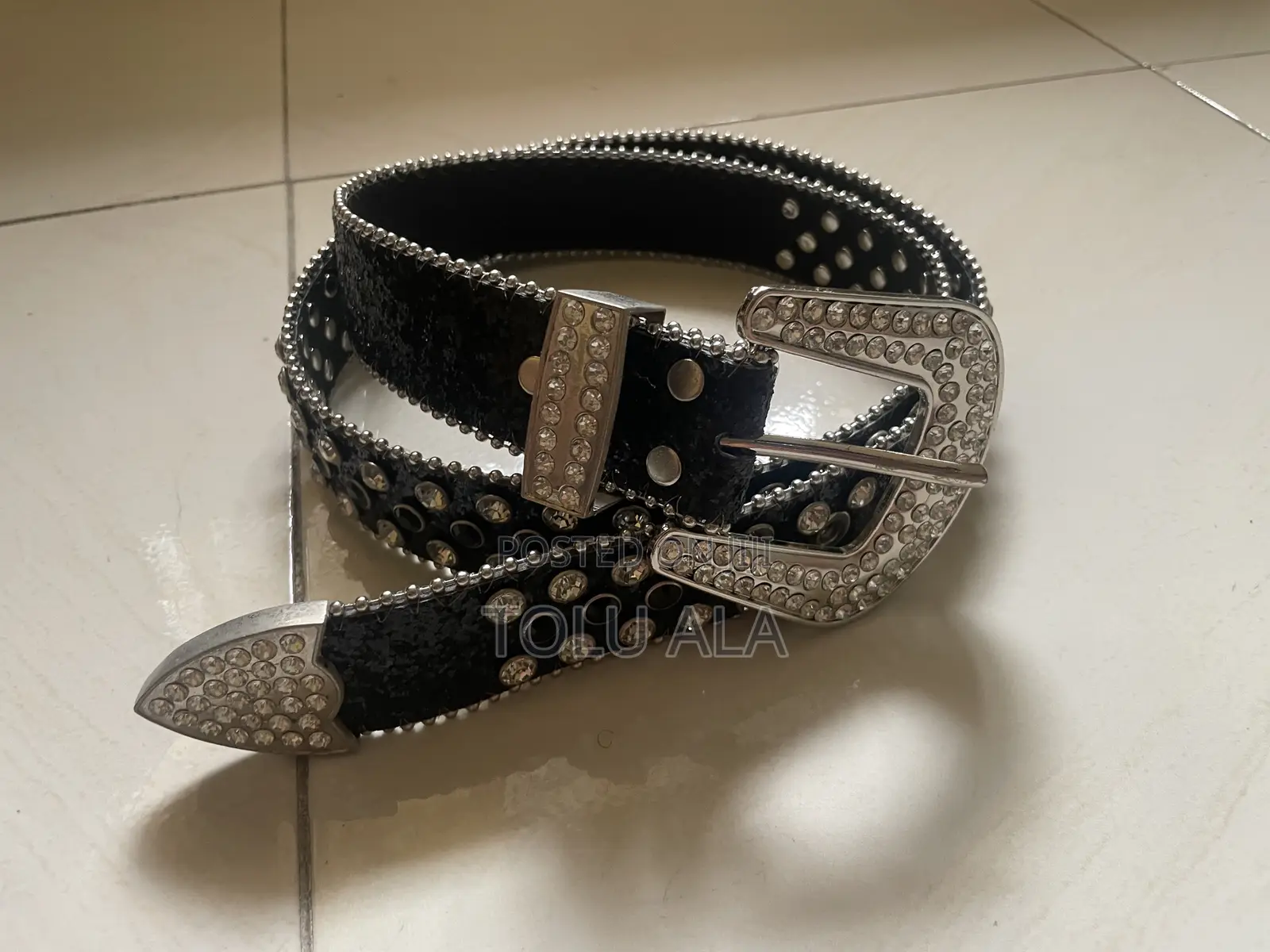 Black Rhinestones Belt