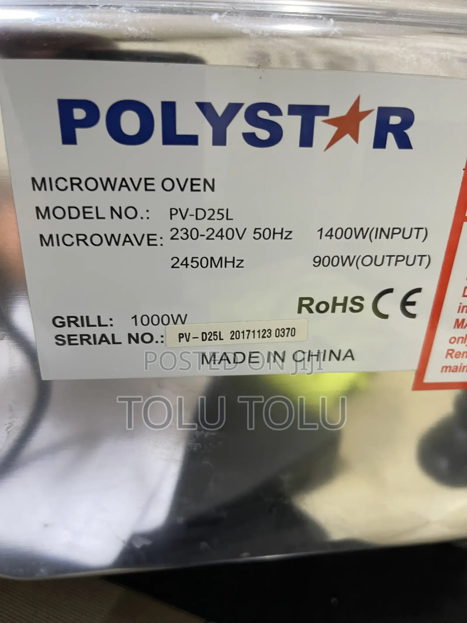 Polystar Inbuilt PV-D25l Microwave
