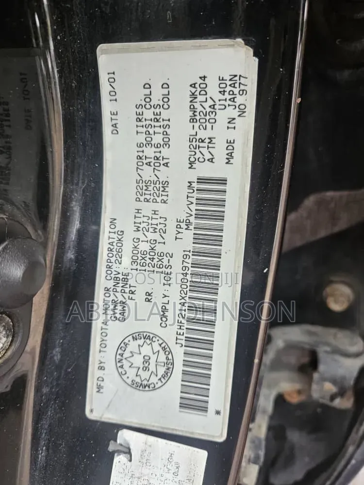 Toyota Highlander 2003 Black