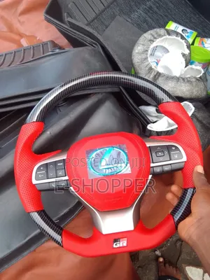 Lexus Carbon Fiber Red Perforated Leather Steering Wheel
