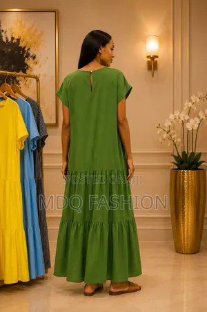 Elegant v-Neck Tiered Free Maxi Dress