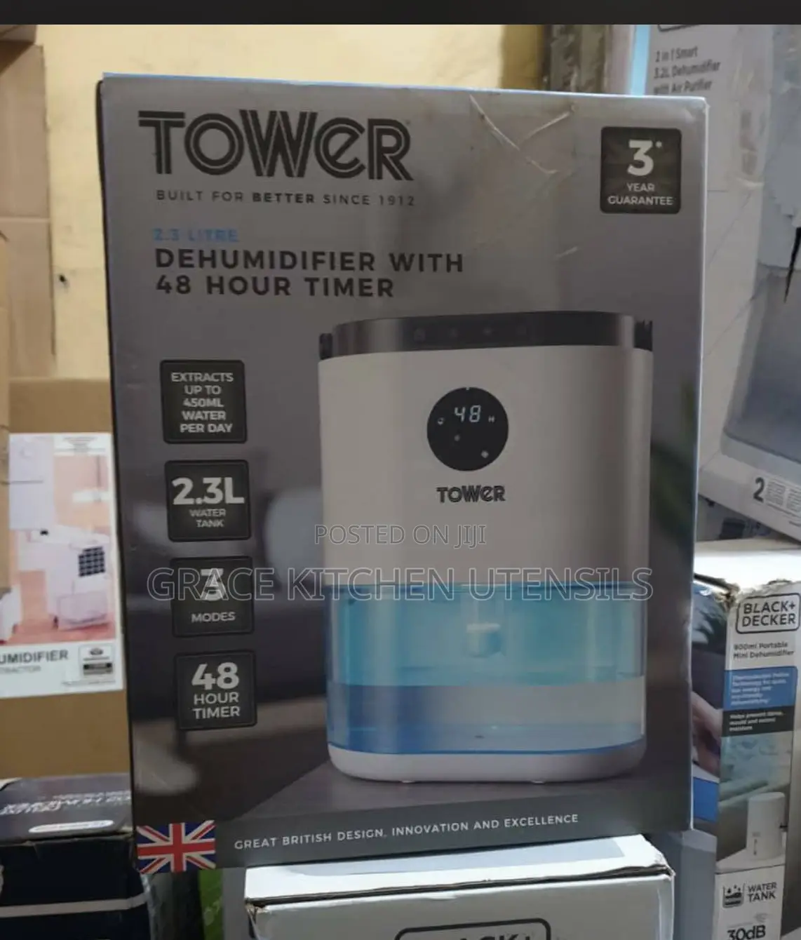 Tower 2.3L Dehumidifier With 48 Hours Timer White